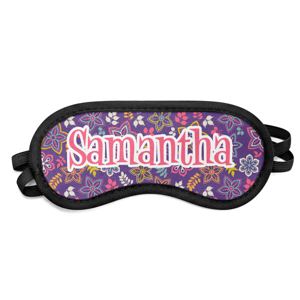 Custom Simple Floral Sleeping Eye Mask - Small (Personalized)