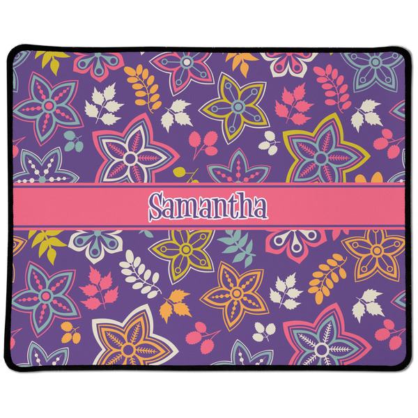 Custom Simple Floral Large Gaming Mouse Pad - 12.5" x 10" (Personalized)