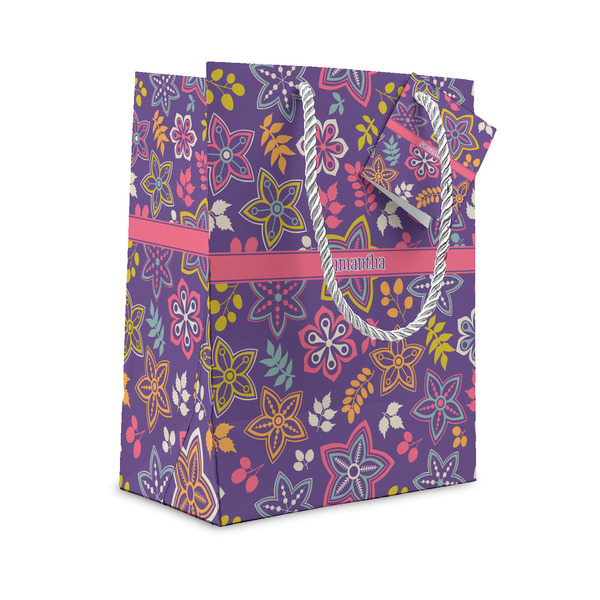 Custom Simple Floral Gift Bag (Personalized)