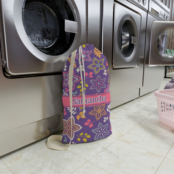 Simple Floral Small Landry Bag - In Context