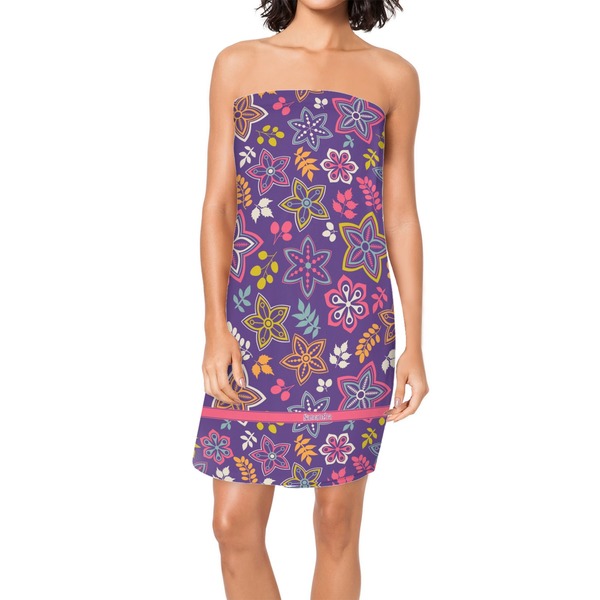 Custom Simple Floral Spa / Bath Wrap (Personalized)