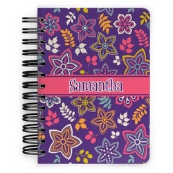 Simple Floral Spiral Notebook - 5x7 w/ Name or Text