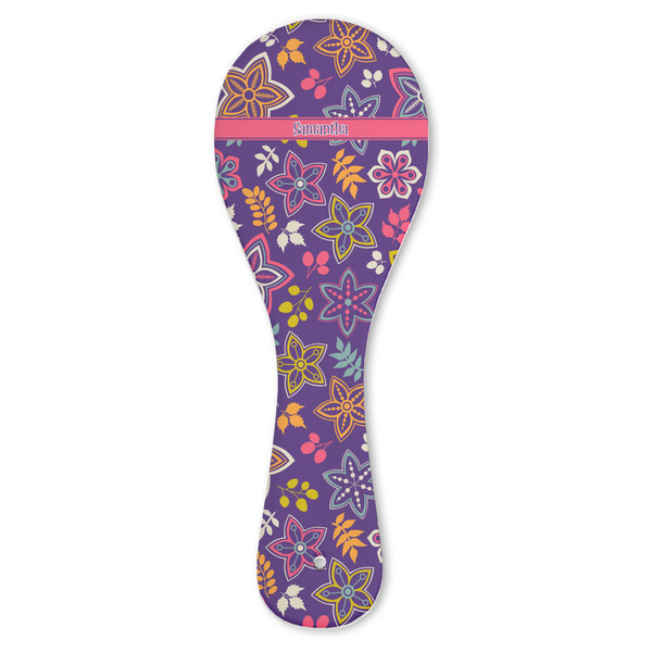 Custom Simple Floral Ceramic Spoon Rest (Personalized)