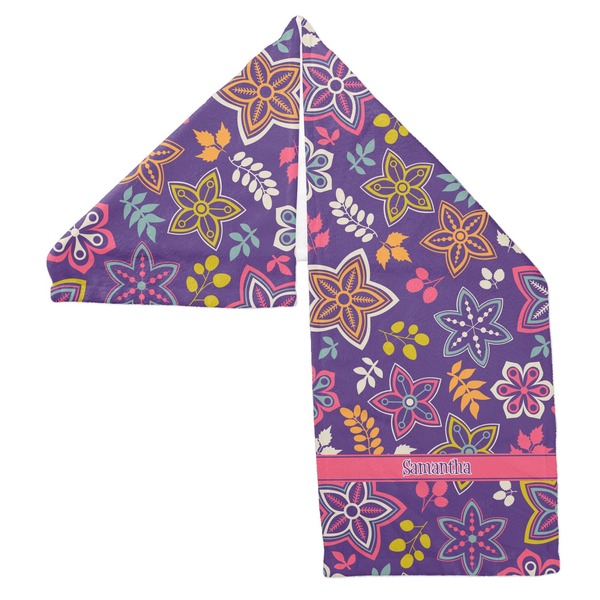 Simple Floral Sports Towel Folded - Both Sides Showing