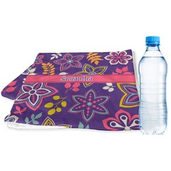 Simple Floral Sports & Fitness Towel (Personalized)