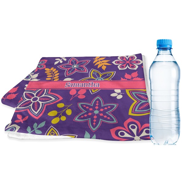 Custom Simple Floral Sports & Fitness Towel (Personalized)