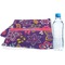 Simple Floral Sports Towel Folded with Water Bottle