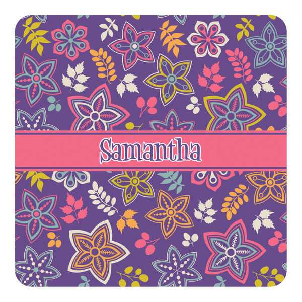 Custom Simple Floral Square Decal - XLarge (Personalized)