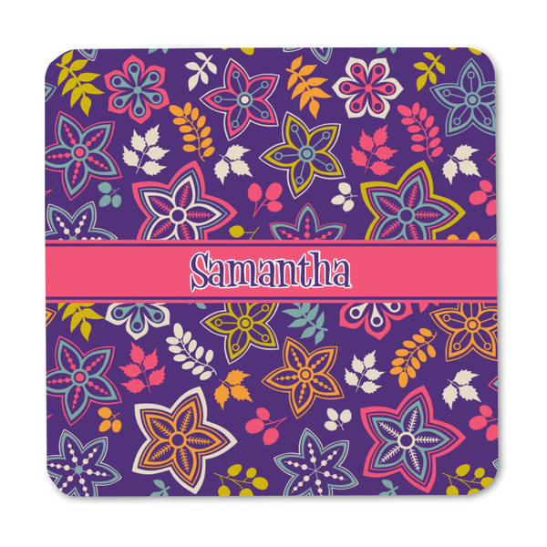 Simple Floral Square Fridge Magnet - FRONT