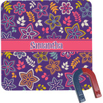 Simple Floral Square Fridge Magnet (Personalized)
