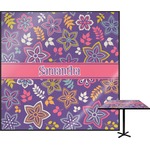 Simple Floral Square Table Top - 30" (Personalized)