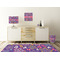Simple Floral Square Wall Decal Wooden Desk