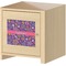 Simple Floral Square Wall Decal on Wooden Cabinet