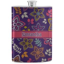 Simple Floral Stainless Steel Flask (Personalized)