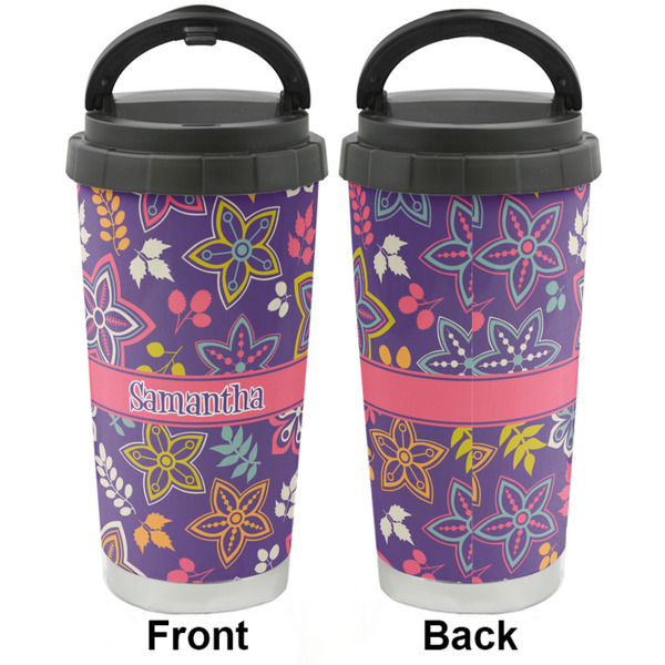 Simple Floral Stainless Steel Travel Cup - Apvl