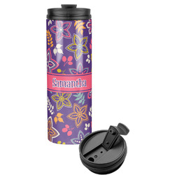 Simple Floral Stainless Steel Skinny Tumbler (Personalized)