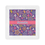 Simple Floral Standard Cocktail Napkins (Personalized)