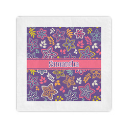 Simple Floral Cocktail Napkins (Personalized)