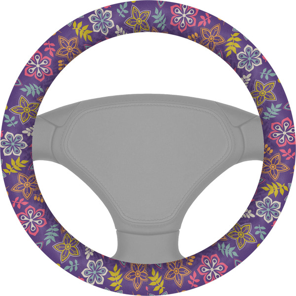 Custom Simple Floral Steering Wheel Cover