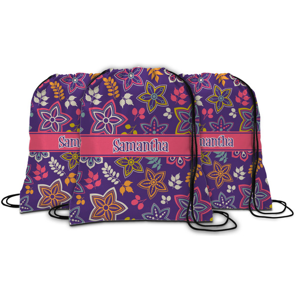 Simple Floral String Backpack - MAIN