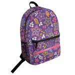 Simple Floral Student Backpack (Personalized)