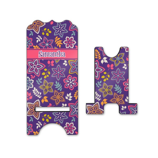 Simple Floral Stylized Phone Stand - Front & Back - Small