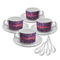 Simple Floral Tea Cup - Set of 4