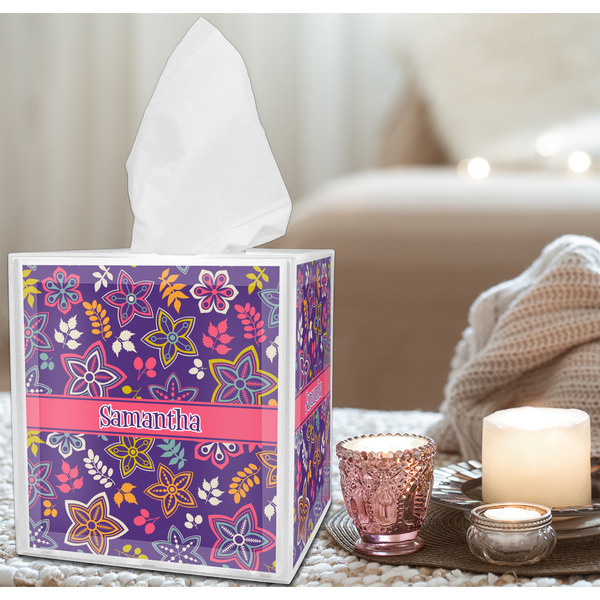 Simple Floral Tissue Box - LIFESTYLE