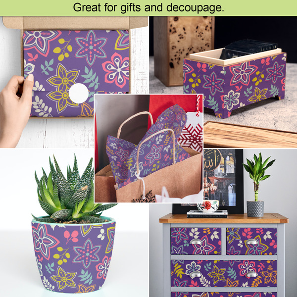 Simple Floral Tissue Paper - In Use Collage