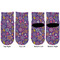Simple Floral Toddler Ankle Socks - Double Pair - Front and Back - Apvl