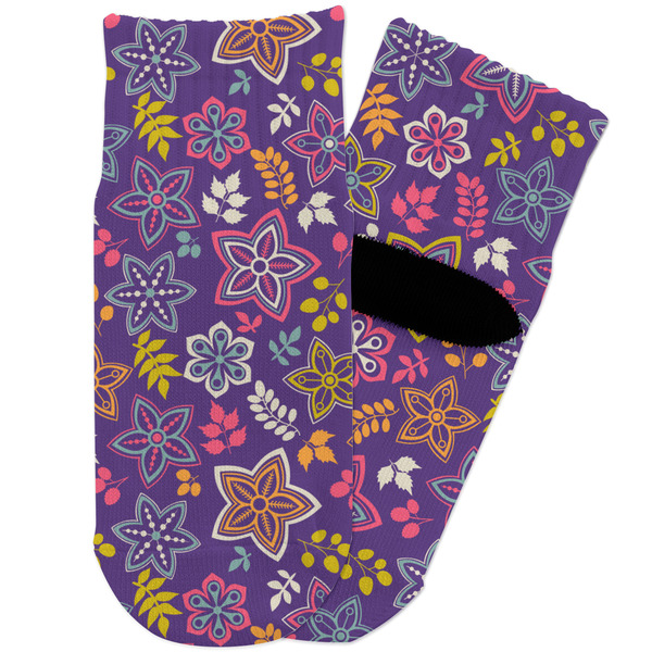 Custom Simple Floral Toddler Ankle Socks
