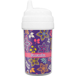 Simple Floral Toddler Sippy Cup (Personalized)