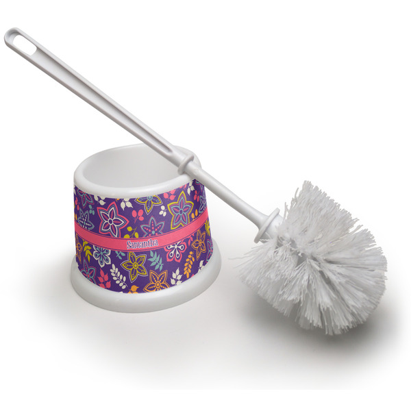 Custom Simple Floral Toilet Brush (Personalized)