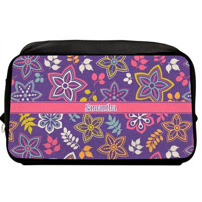 Simple Floral Toiletry Bag / Dopp Kit (Personalized)