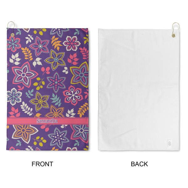 Simple Floral Waffle Weave Golf Towel - Approval