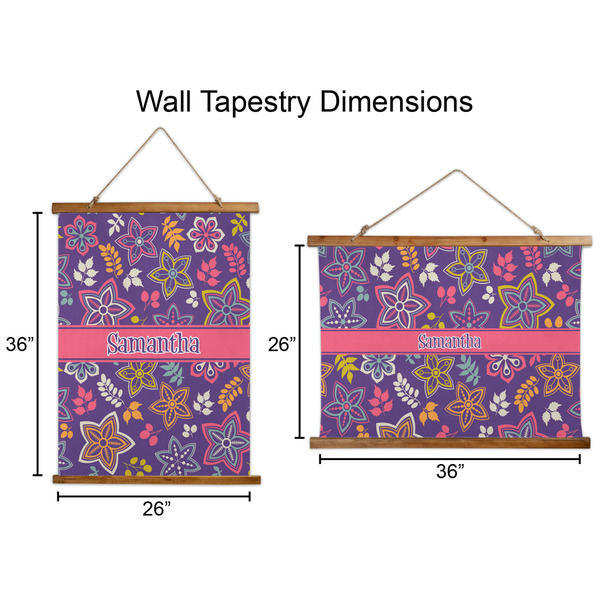 Simple Floral Wall Hanging Tapestries - Parent/Sizing
