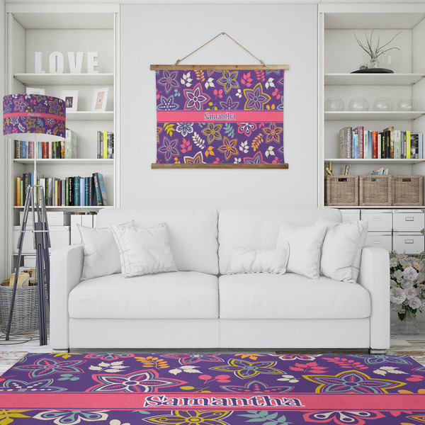 Simple Floral Wall Hanging Tapestry - IN CONTEXT