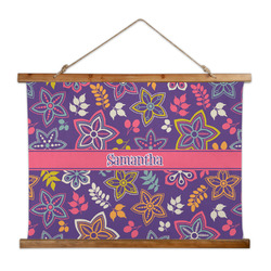 Simple Floral Wall Hanging Tapestry - Wide (Personalized)