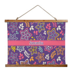 Simple Floral Wall Hanging Tapestry - Wide (Personalized)