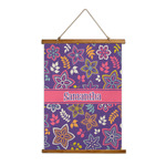 Simple Floral Wall Hanging Tapestry - Tall (Personalized)