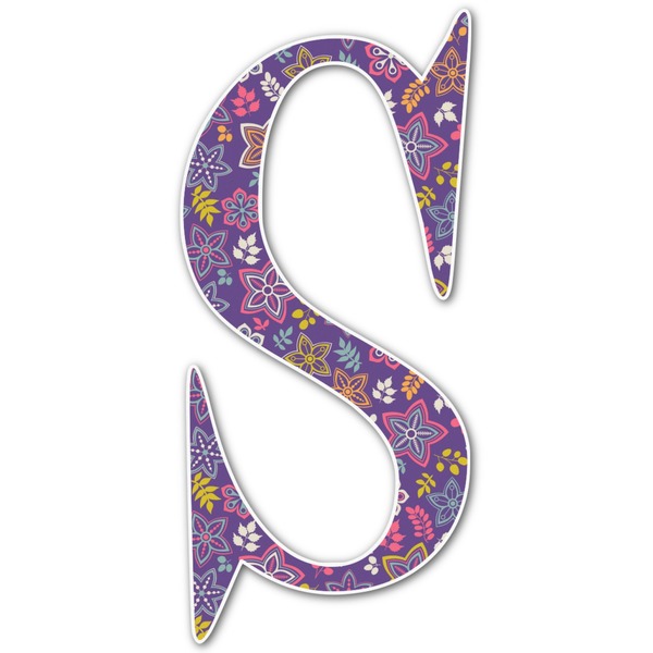 Custom Simple Floral Letter Decal - Medium (Personalized)