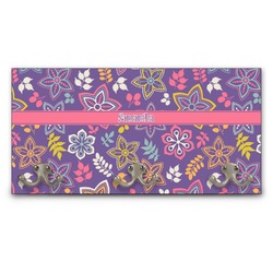 Simple Floral Wall Mounted Coat Rack (Personalized)