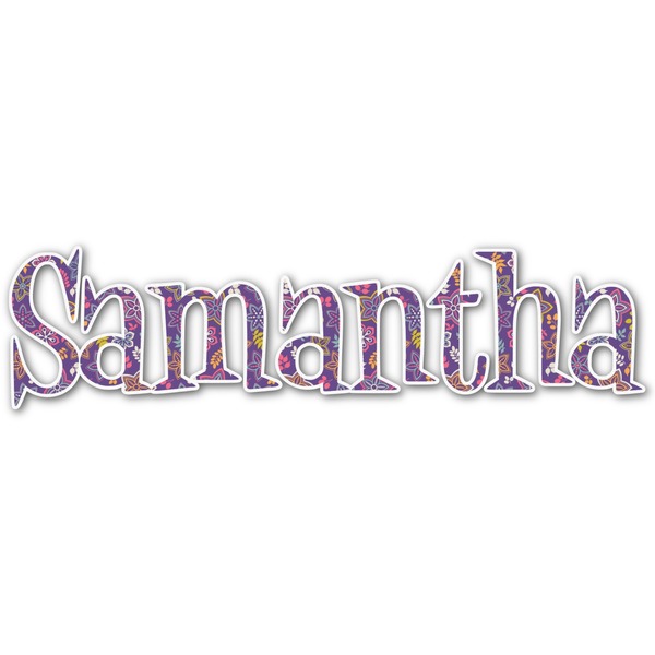 Custom Simple Floral Name/Text Decal - Small (Personalized)