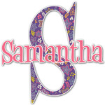 Simple Floral Name & Initial Decal - Up to 9"x9" (Personalized)