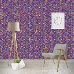Simple Floral Wallpaper & Surface Covering (Water Activated - Removable)
