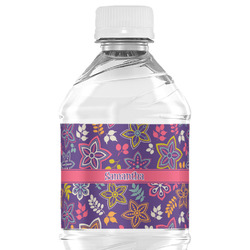 Simple Floral Water Bottle Labels - Custom Sized (Personalized)