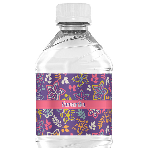 Custom Simple Floral Water Bottle Labels - Custom Sized (Personalized)