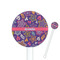 Simple Floral 5.5" Round Plastic Stir Sticks - White - Single Sided (Personalized)