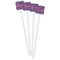 Simple Floral White Plastic Stir Stick - Single Sided - Square - Front