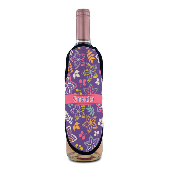 Simple Floral Wine Bottle Apron - IN CONTEXT